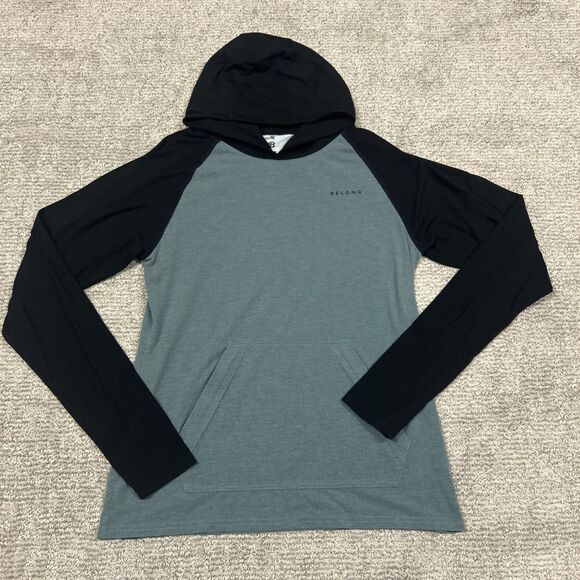 Belong Designs Shirt Mens Small Versatek Bamboo Hoodie Stretch Green Outdoor - Picture 1 of 7